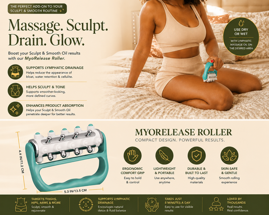 OliveraHaus™ Anti-Cellulite Portable Massage Roller for Body & Face