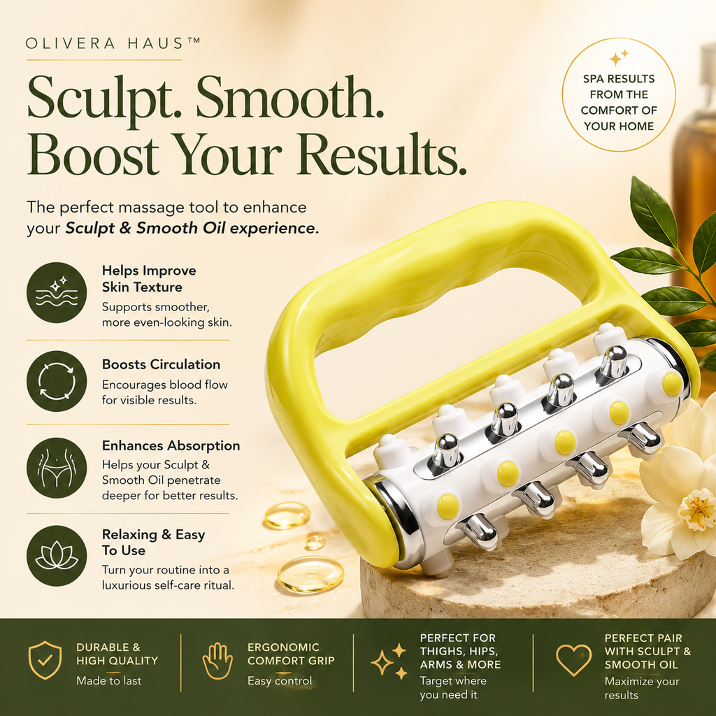 OliveraHaus™ Anti-Cellulite Portable Massage Roller for Body & Face