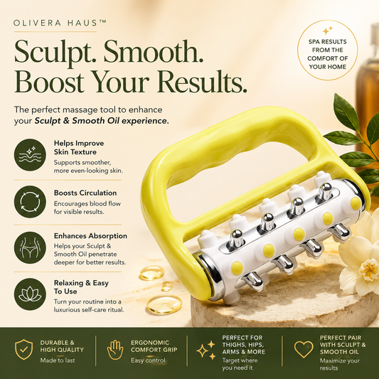 OliveraHaus™ Anti-Cellulite Portable Massage Roller for Body & Face