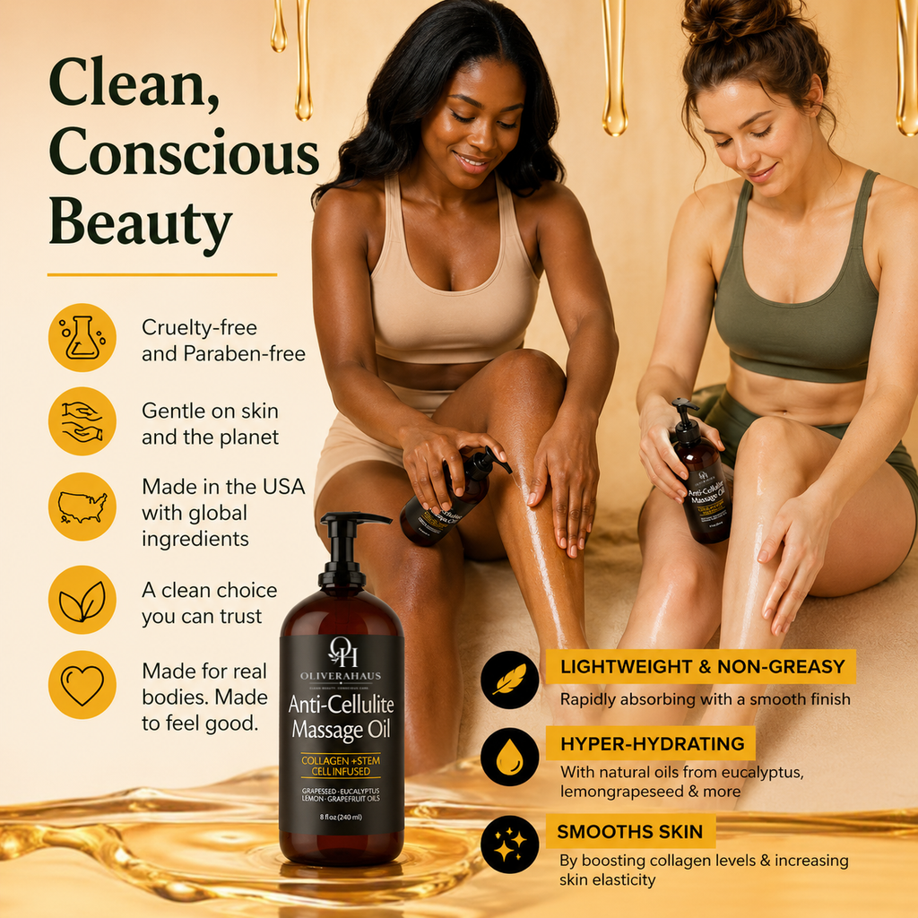 OliveraHaus™ Anti-Cellulite Relaxing Body Massage Oil